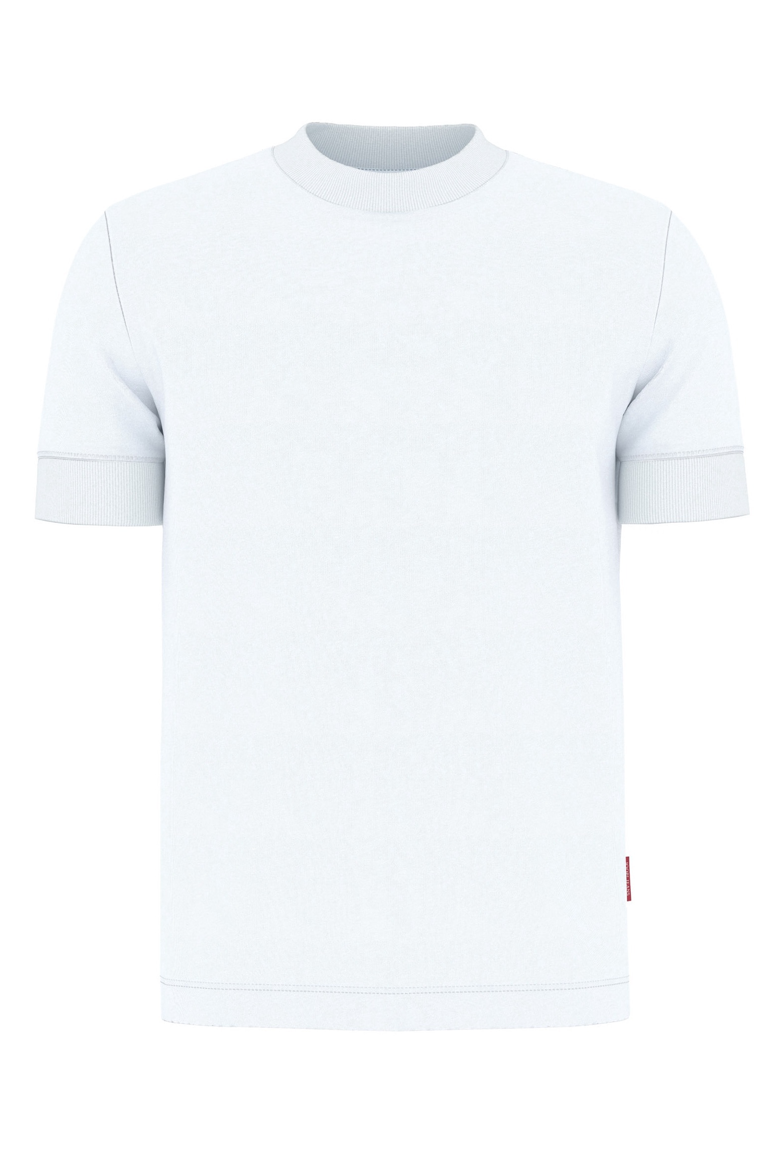 JOOP! Jeans, Tricou uni cu decolteu la baza gatului, Alb, M