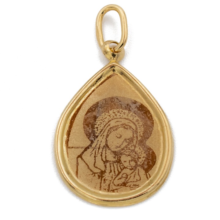 Pandantiv Maica Domnului Aur de 14K