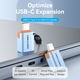 Адаптер USB 3.1 Type-C мъжки към USB женски OTG, VENTION, 10Gbps, С кабел, Алуминий