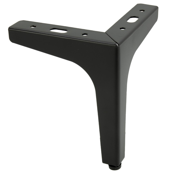 Picior pentru mobila B&B Ancora, metal negru mat, 15x13cm