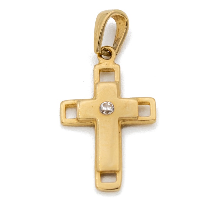 Cruce Aur 14k cu Piatra Zirconia