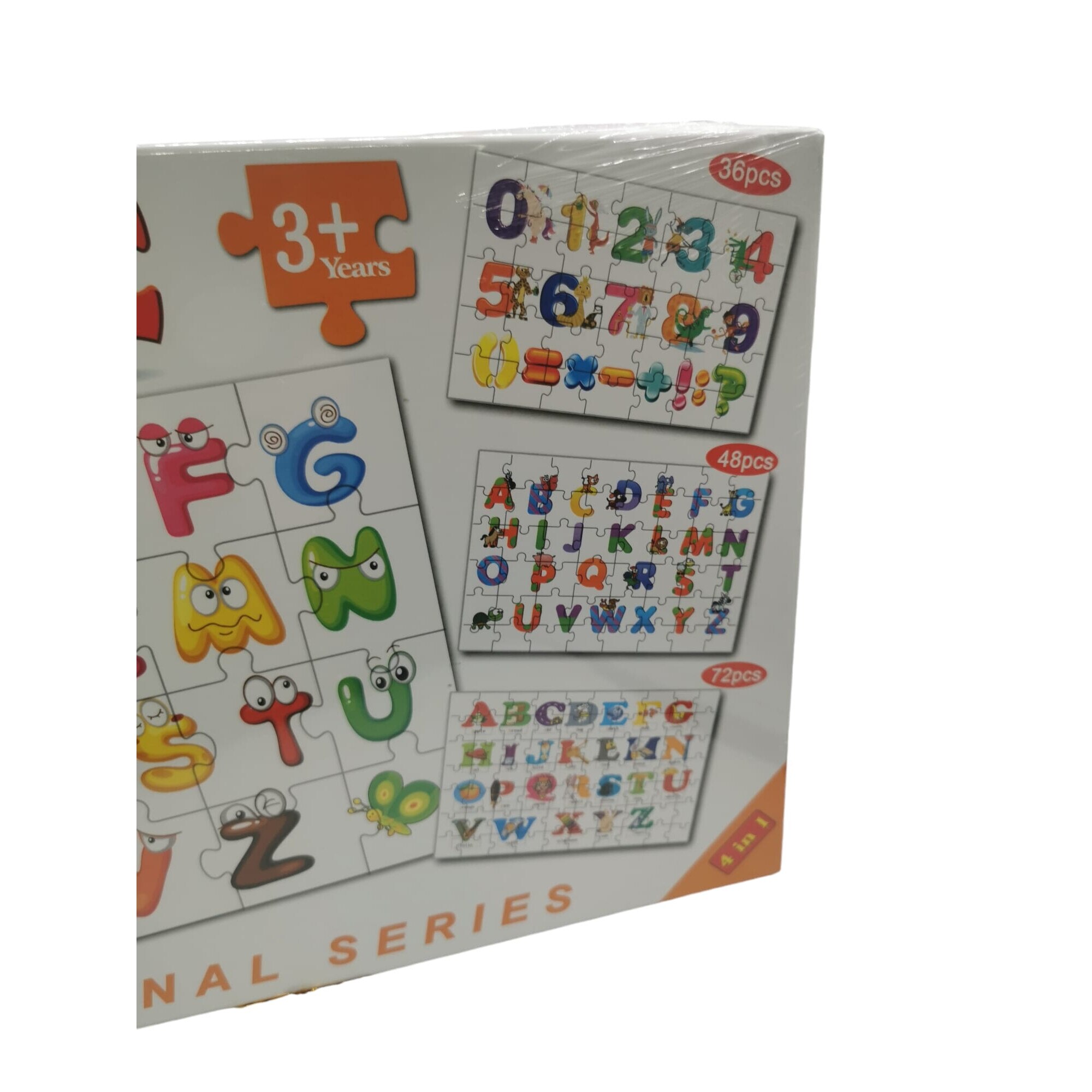 Puzzle la cutie 4 in 1 Litere si Cifre, VisionXXI, 24pcs, 36pcs