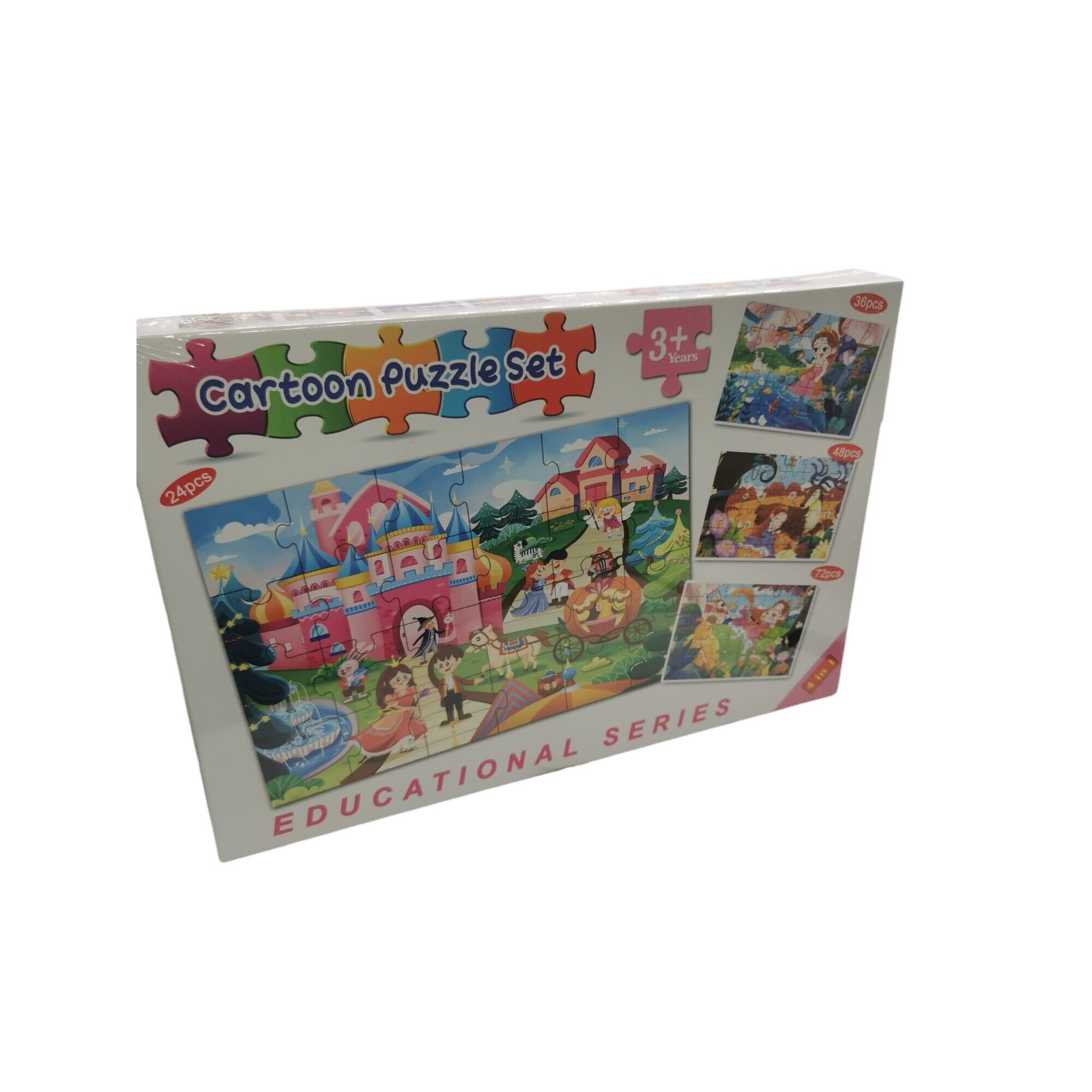 Puzzle la cutie 4 in 1, Mica Printesa, VisionXXI, 24pcs, 36pcs