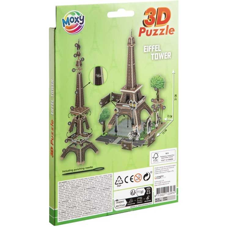 Puzzle 3D Spuma 13x18.5 cm, GR400091_992, Moxy, Turnul Eiffel