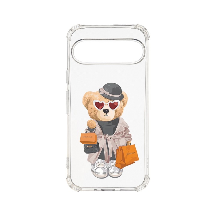 BestCase® Husa Anti Shock 1.5MM, Compatibila cu Google Pixel 9, Teddy Bear Shopping, Air cushion Technology, AS 1458