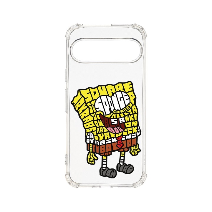 BestCase® Husa Anti Shock 1.5MM, Compatibila cu Google Pixel 9, Calligraphy Sponge Bob, Air cushion Technology, AS 1532