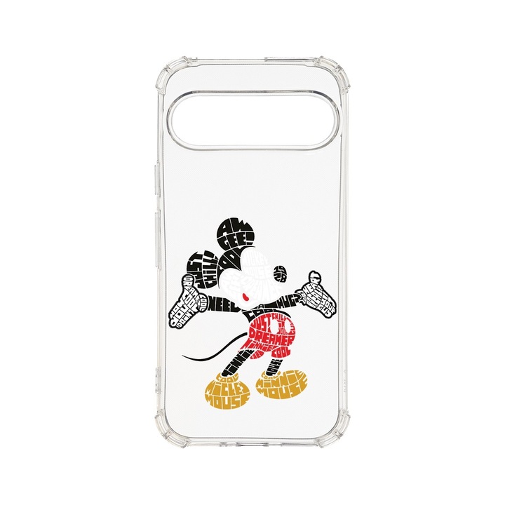 BestCase® Husa Anti Shock 1.5MM, Compatibila cu Google Pixel 9, Calligraphy Mickey Mouse, Air cushion Technology, AS 1525