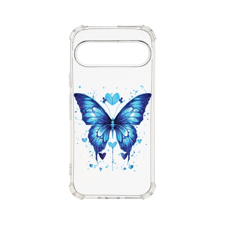 BestCase® Husa Anti Shock 1.5MM, Compatibila cu Google Pixel 9 Pro, Blue Butterfly, Air cushion Technology, AS 1586