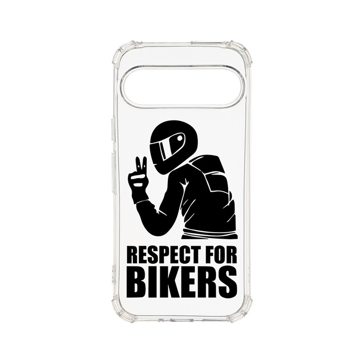 BestCase® Husa Anti Shock 1.5MM, Compatibila cu Google Pixel 9, Respect For Bikers, Air cushion Technology, AS 1669