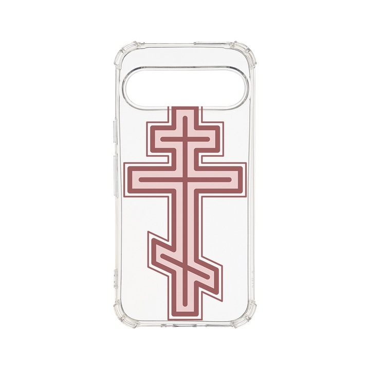 BestCase® Husa Anti Shock 1.5MM, Compatibila cu Google Pixel 9 Pro, Classic Cross Red, Air cushion Technology, AS 1792