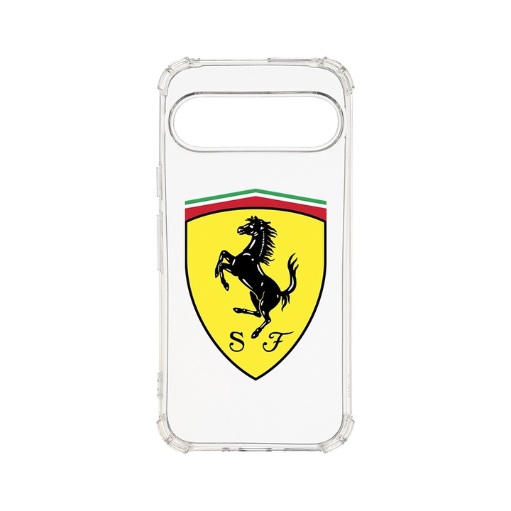 BestCase® Husa Anti Shock 1.5MM, Compatibila cu Google Pixel 9, Logo Ferrari, Air cushion Technology, AS 1774
