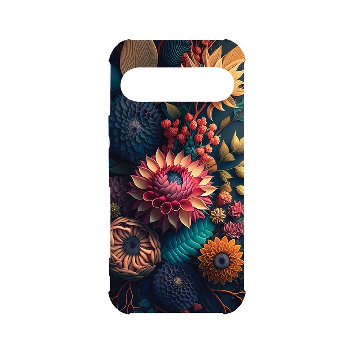 BestCase® Husa Anti Shock 1.5MM, Compatibila cu Google Pixel 9 Pro, Colorful Flowers, Air cushion Technology, AS 1241