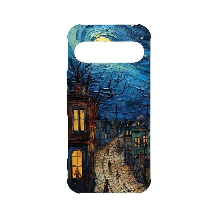 BestCase® Husa Anti Shock 1.5MM, Compatibila cu Google Pixel 9, Van Gogh City Life, Air cushion Technology, AS 1282