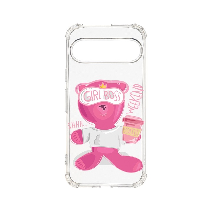 BestCase® Husa Anti Shock 1.5MM, Compatibila cu Google Pixel 9, Teddy Bear - Gril Boss, Air cushion Technology, AS 1569