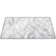 Подложка за мишка Floston TOPOGRAPHIC WHITE, 90 x 40 см, Гумена основа, Текстилна повърхност, Зашити ръбове, Бял