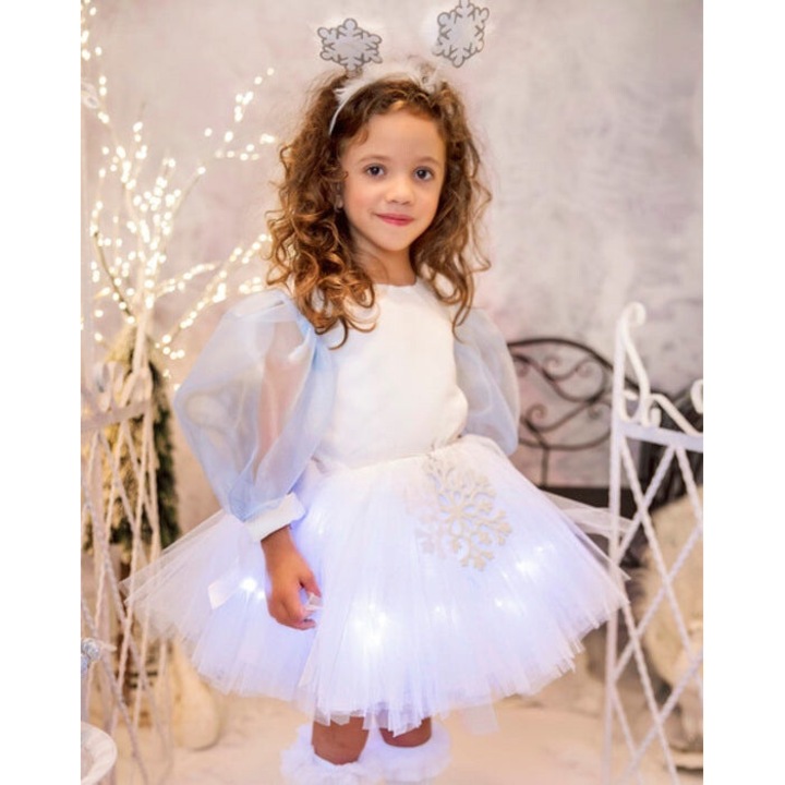 Пола с Luminite, Snowflake, бяла с ключодържател снежинка