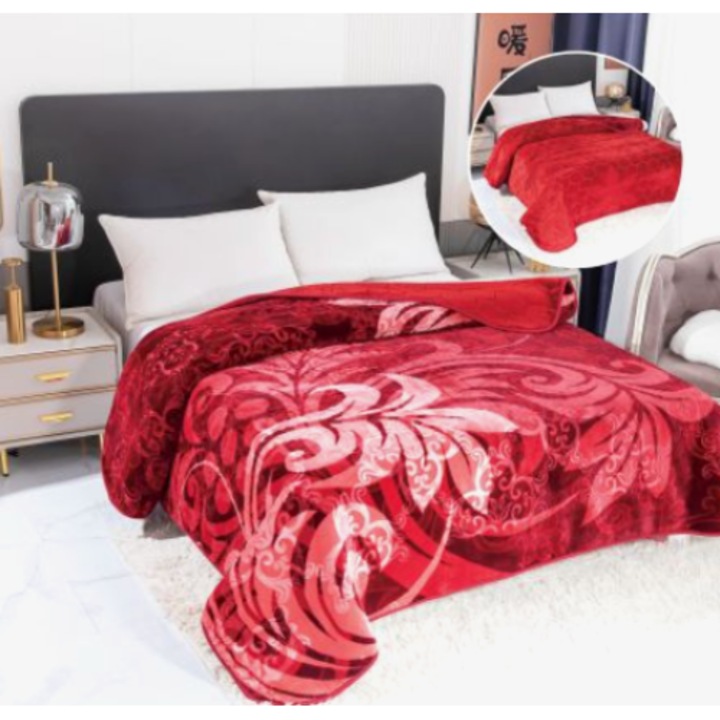 Релефно одеяло Cocolino с 2 лица, 3D модел, червено, 200x240 см, 4 кг