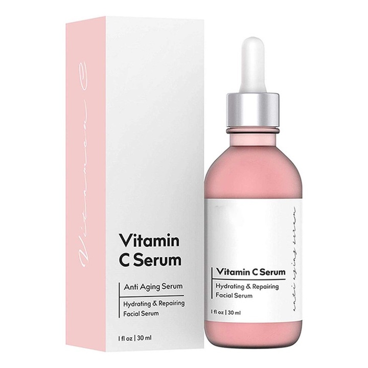 Ser fata facial cu vitamina C, acid hialuronic, vitamina E, 30 ml, anti-imbatranire, hidratare
