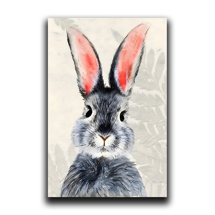 Картина на платно, LuxCanva® C1260, Забавно зайче, 60 X 90 CM, 100% памучно платно 400g/m2, Дървена рамка, Релаксация, Детска стая, Живи цветове