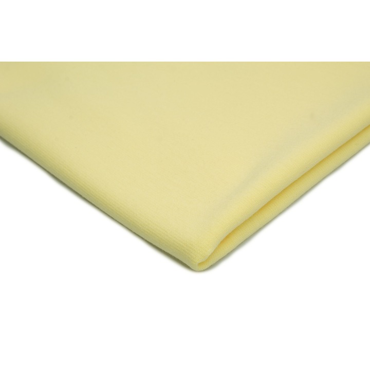 Sárga Punto kötött anyag, 95% poliészter 5% elasztán, 50cm x 150cm