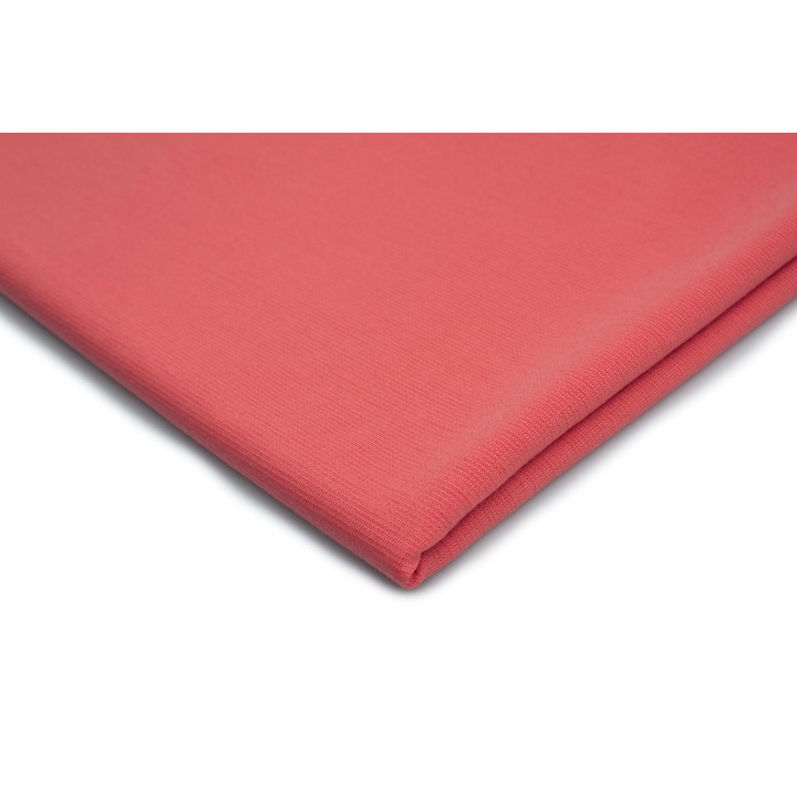 Világos Coral Punto kötött anyag, 95% poliészter 5% elasztán, 50 cm x 150 cm