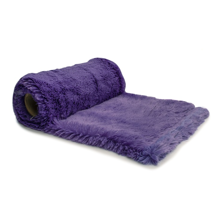 Tricotaje Minkee model: SHAGGY, par 18mm, culoare Violet, 100% Poliester, Dimensiuni 50cm x 160cm
