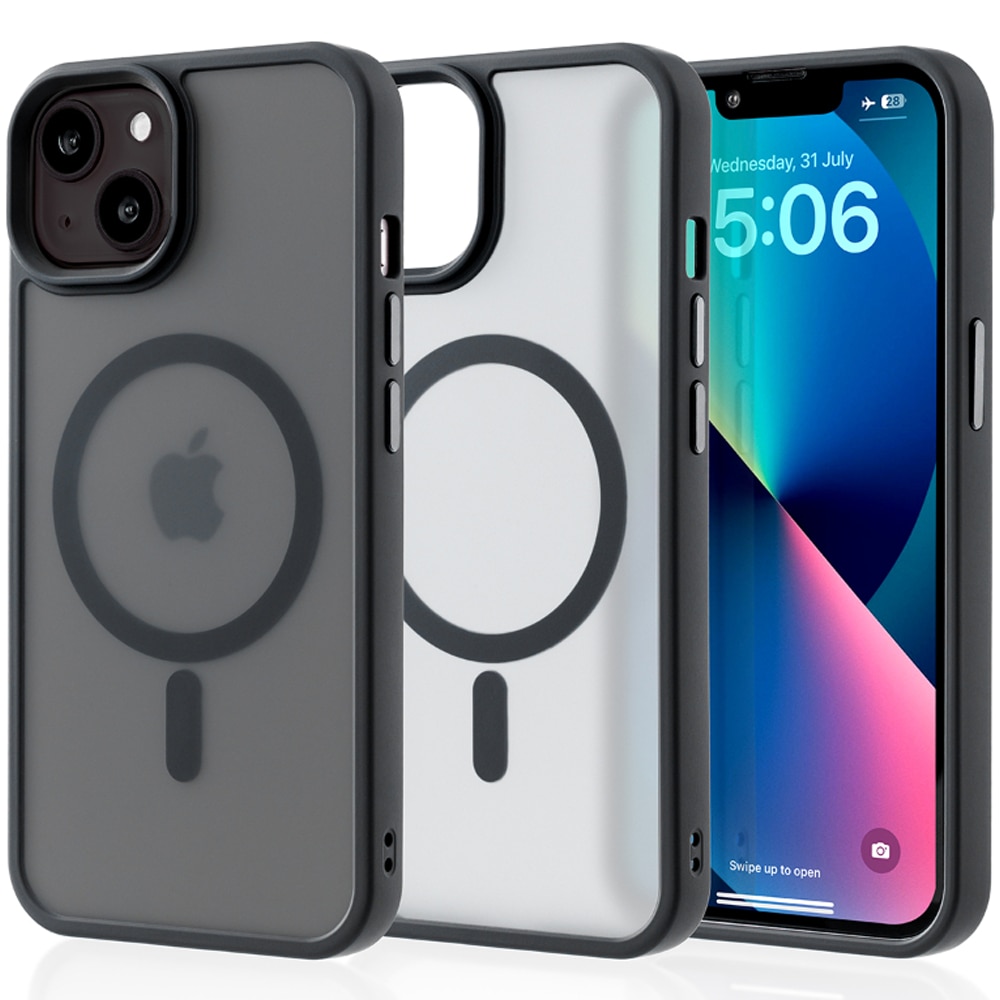 Husa compatibila cu Incarcare Magsafe pentru Apple iPhone 14, CASEY STUDIOS™, de Protectie, Slim, pentru Incarcare Wireless, Margini Ridicate pentru Protectia Ecranului si a Camerelor, Negru