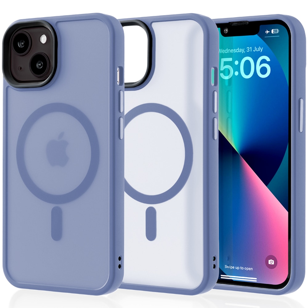 Husa compatibila cu Incarcare Magsafe pentru Apple iPhone 13, CASEY STUDIOS™, de Protectie, Slim, pentru Incarcare Wireless, Margini Ridicate pentru Protectia Ecranului si a Camerelor, Albastru Deschis