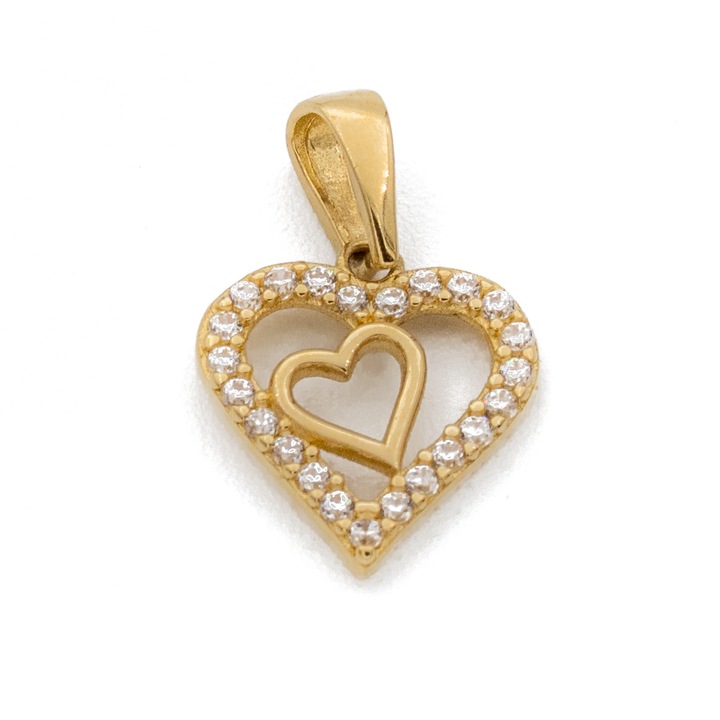Pandantiv cu Inimi din Aur de 14k