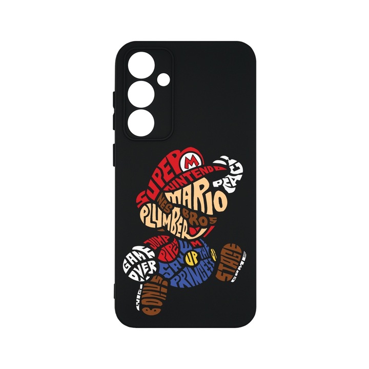 BestCase® Husa Slim Premium Silicon 1.2MM, Compatibila Cu Samsung Galaxy S23 FE, Calligraphy Super Mario, Microfibra in interior, Antisoc, Protectie camera si ecran, PB 1524