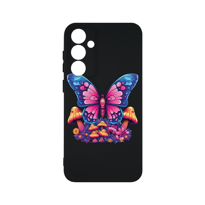 BestCase® Husa Slim Premium Silicon 1.2MM, Compatibila Cu Samsung Galaxy A55, Dream Colors - Butterfly, Microfibra in interior, Antisoc, Protectie camera si ecran, PB 1573