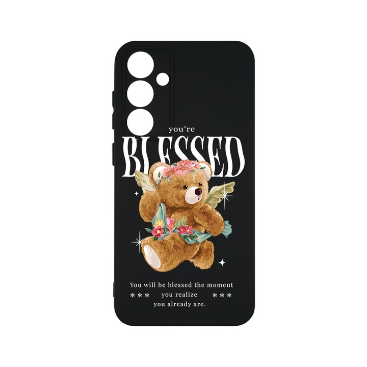 BestCase® Husa Slim Premium Silicon 1.2MM, Compatibila Cu Samsung Galaxy S23 FE, Teddy Bear Blessed, Microfibra in interior, Antisoc, Protectie camera si ecran, PB 1561