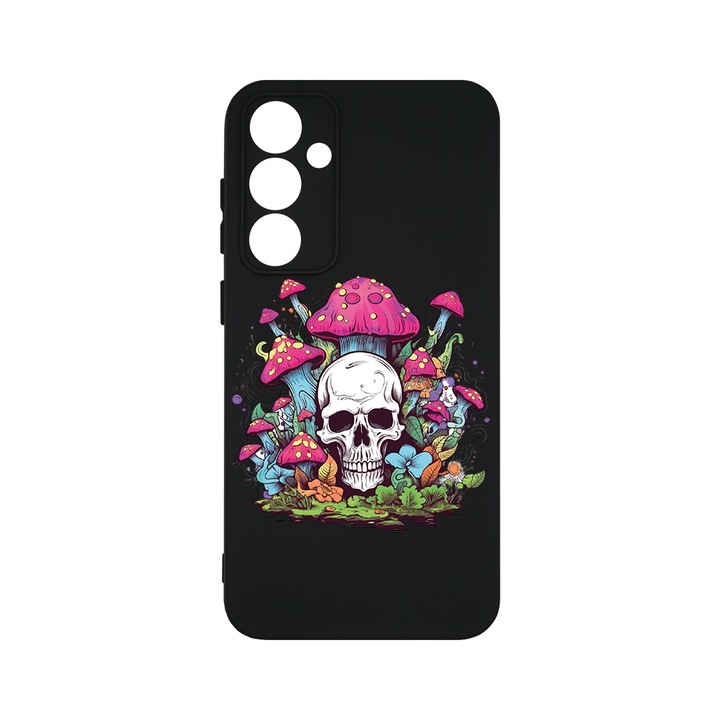 BestCase® Husa Slim Premium Silicon 1.2MM, Compatibila Cu Samsung Galaxy A55, Dream Colors - Skull and Mushrooms, Microfibra in interior, Antisoc, Protectie camera si ecran, PB 1578