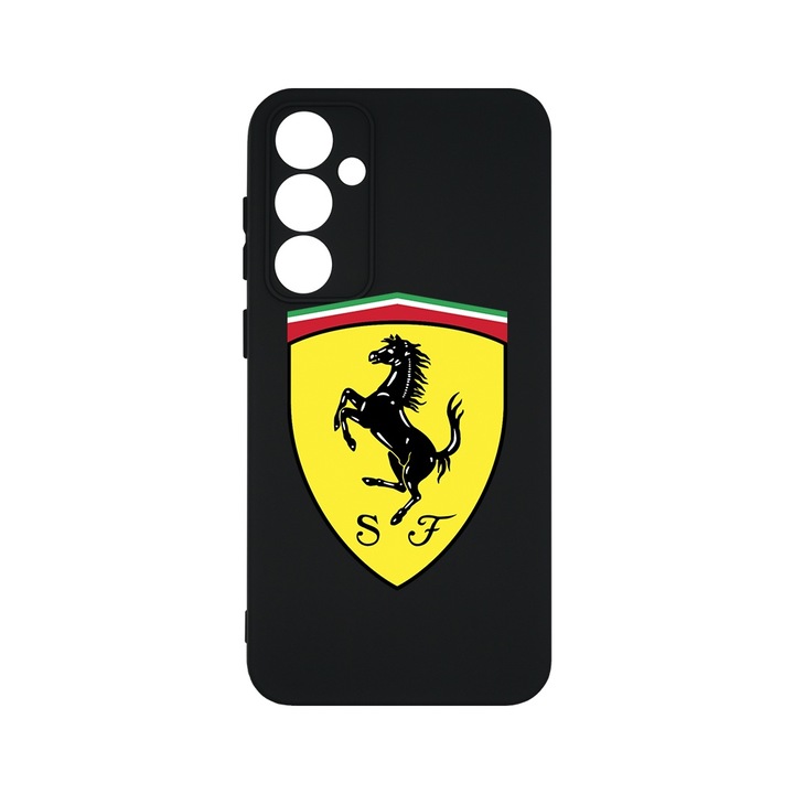 BestCase® Husa Slim Premium Silicon 1.2MM, Compatibila Cu Samsung Galaxy A55, Logo Ferrari, Microfibra in interior, Antisoc, Protectie camera si ecran, PB 1774