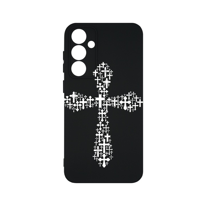 BestCase® Husa Slim Premium Silicon 1.2MM, Compatibila Cu Samsung Galaxy A55, Cross in cross, Microfibra in interior, Antisoc, Protectie camera si ecran, PB 1785
