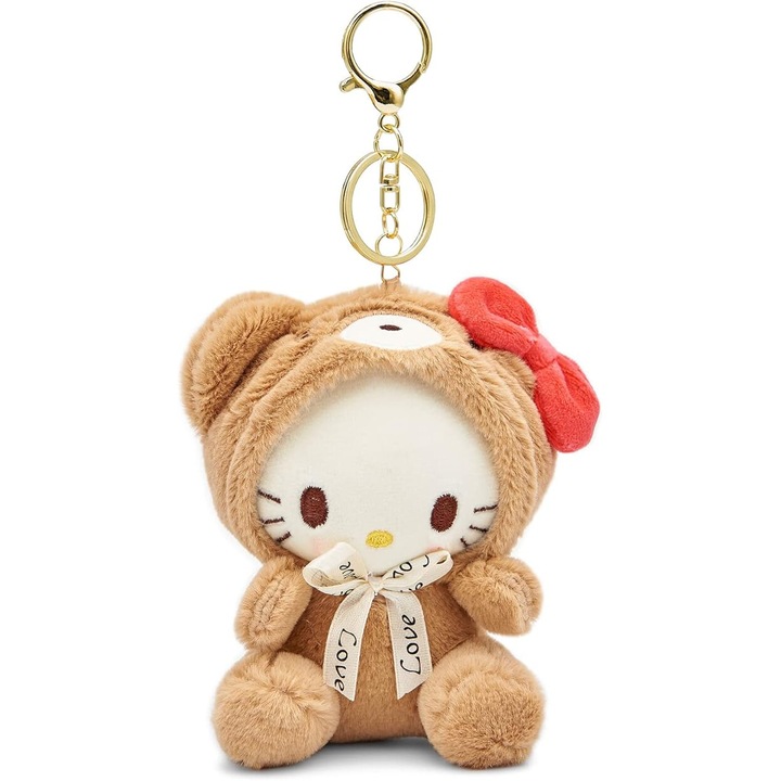 Breloc cu plus PEEIK, 5 inch, culoare cafea, accesorii decorative pentru rucsac si portofel