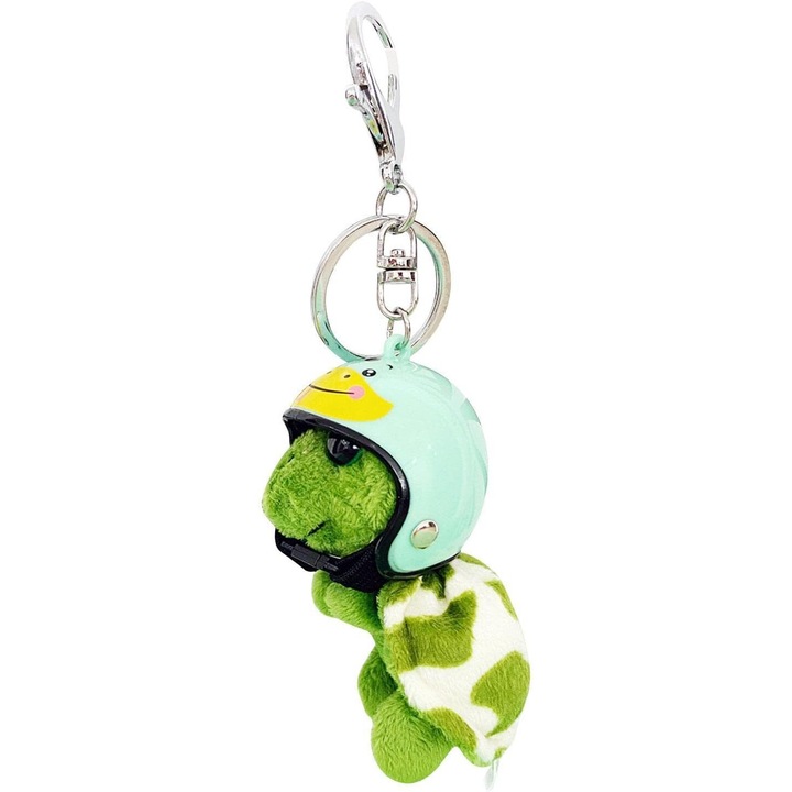 Breloc cu testoasa din plus, PEEIK, verde, dimensiune mica, set de brelocuri decorative