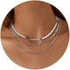 Set coliere dama, PEEIK, inox, placat cu aur 14k, 3 buc, argintiu, 36x41x46cm