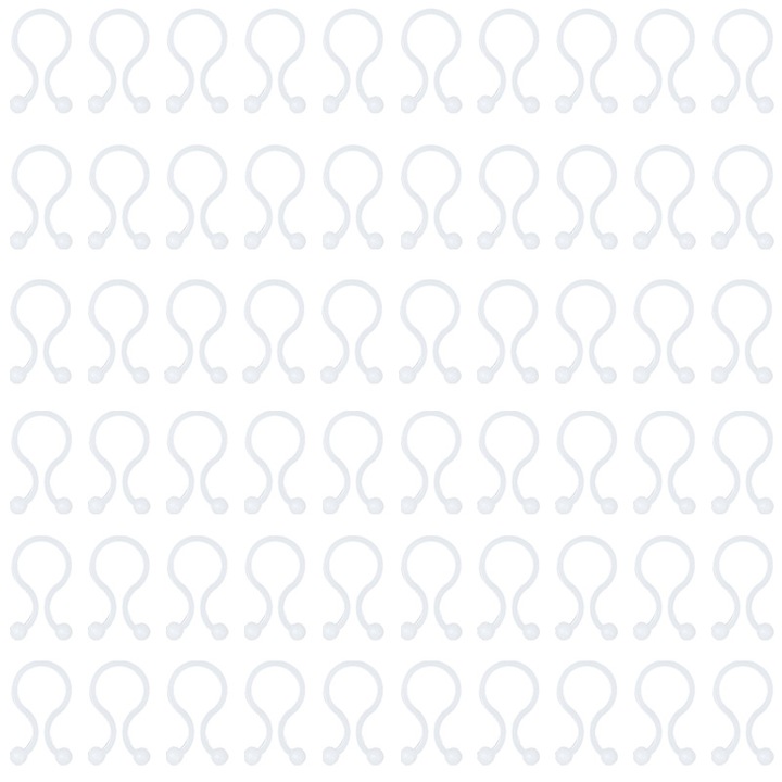 Set de 60 clips organizatoare pentru cabluri, alb, 1.55cm x 3.32cm