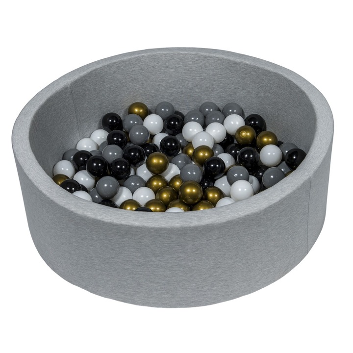 Set bazin de joaca pentru copii Velinda, 150 bile, 80x90x30cm, gri