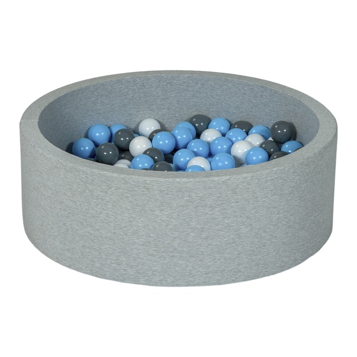 Set bazin de joaca pentru copii Velinda, 150 bile, 80x90x30cm, gri