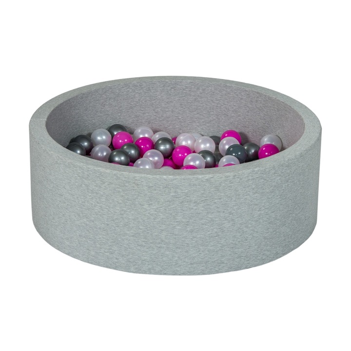 Set bazin de joaca pentru copii cu 150 bile, Velinda, gri, 80x90x30cm