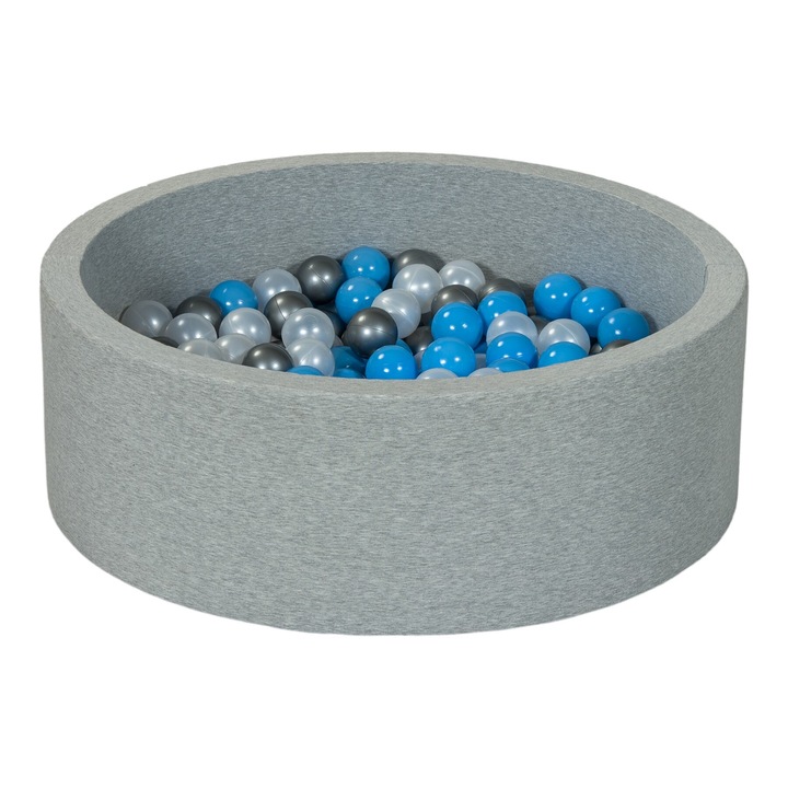 Set bazin de joaca pentru copii Velinda, 150 bile, gri, 80x90x30cm