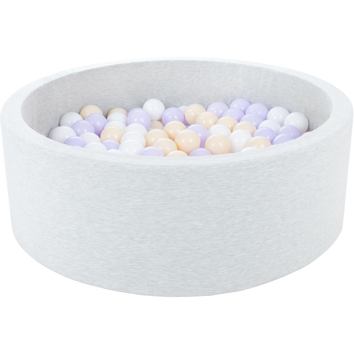 Set bazin de joaca pentru copii Velinda, 300 bile, gri, 80x90x30cm