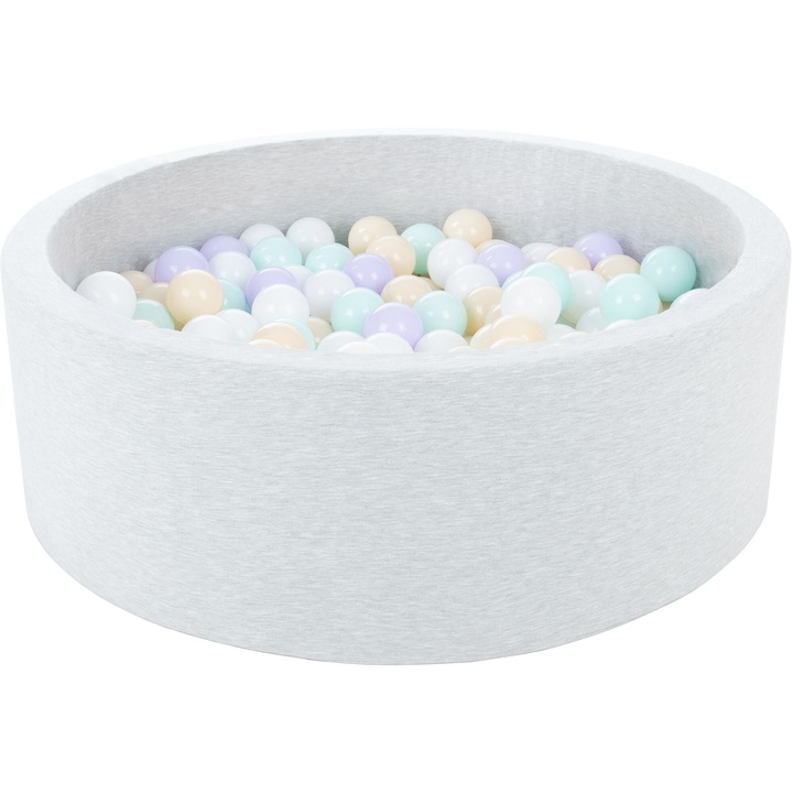 Set bazin de joaca pentru copii cu 300 bile, Velinda, gri, 80x90x30cm