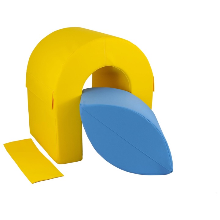 Set tunel cu 2 blocuri mari din spuma, Velinda, multicolor, 65cm