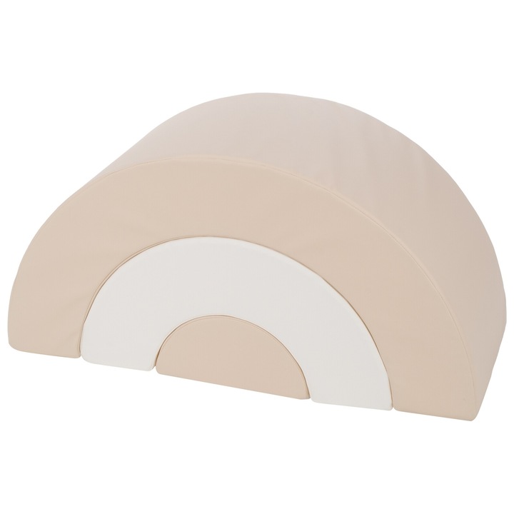 Set de 3 cuburi de constructie, Velinda, Alb/Crem, 30x30cm