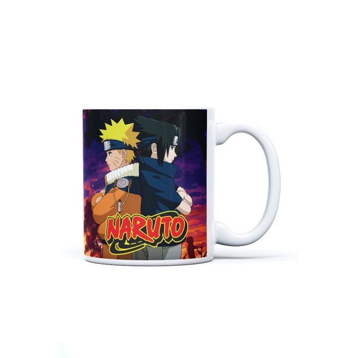 Cana ceramica Naruto si Sasuke 330 mL