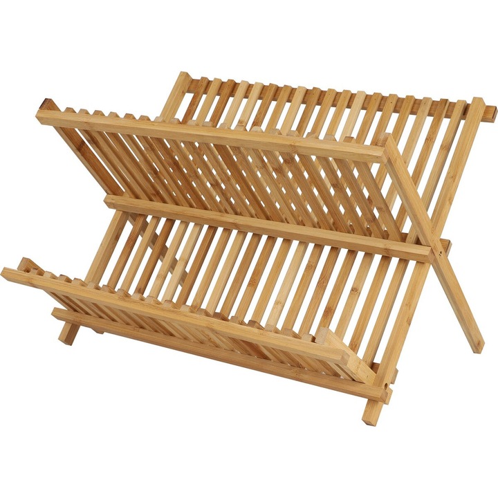 Suport pliabil pentru vase Urban, Bambus, 43x36x28 cm, Natur