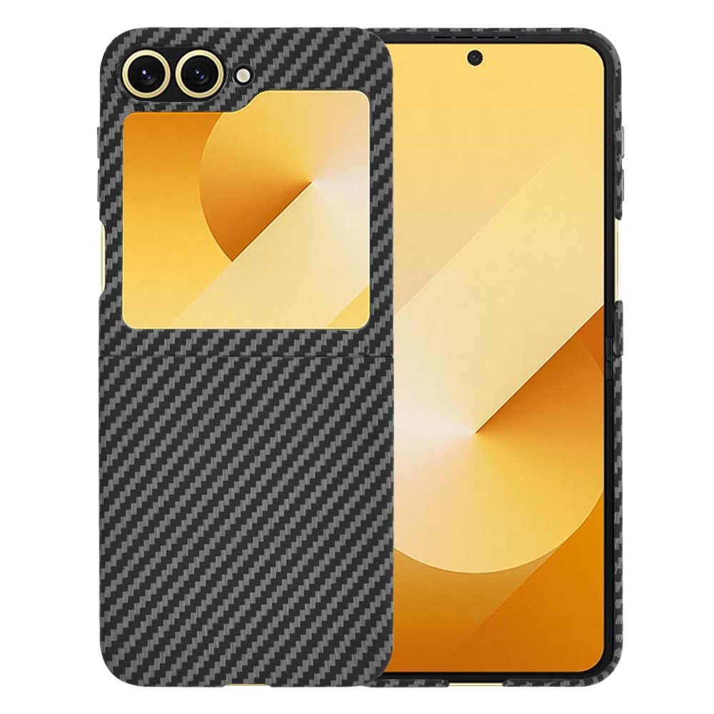 Husa pentru Samsung Galaxy Z Flip 6 Daden®, Ultra Slim, Carbonite FiberShell, Calitate Premium, Negru